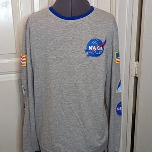 👍 Men's Nasa Long Sleeve Shirt Large Size 60% Cotton 40% Polyester
